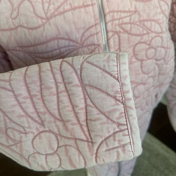 Anthropologie Relaxed Quilted Jacket Floral Cozy Evenings M - Picture 5 of 11